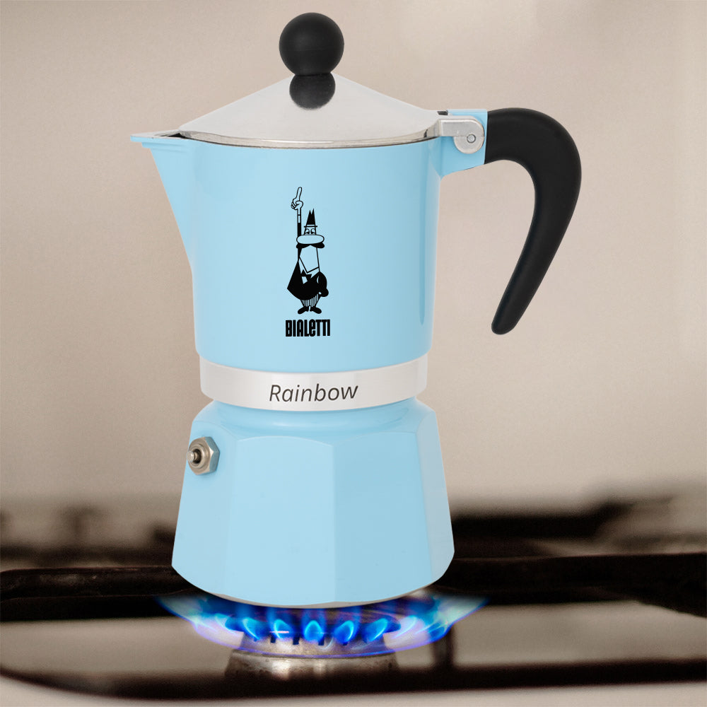 Moka kávovar rainbow, 3 šálky – svetlomodrý (Azzurra)