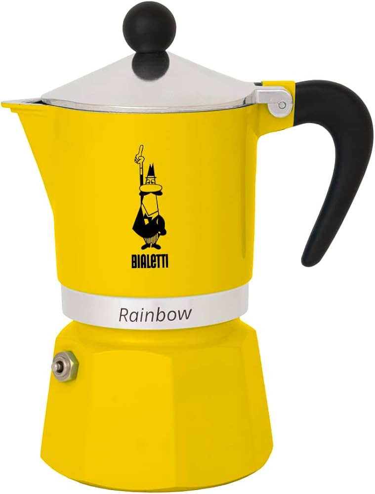 Moka kávovar rainbow, 3 šálky – žltý