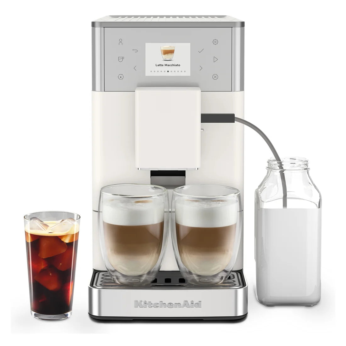 Automatický kávovar KF3 s programom na ľadovú kávu – porcelánová biela