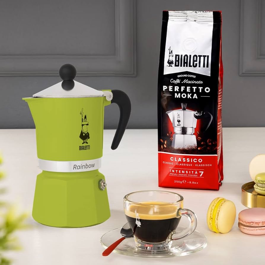 Moka kávovar rainbow, 3 šálky – zelený
