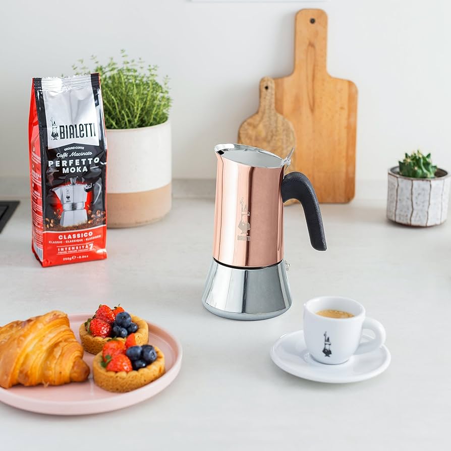 Moka kávovar Venus Induction, 4 šálky – medený