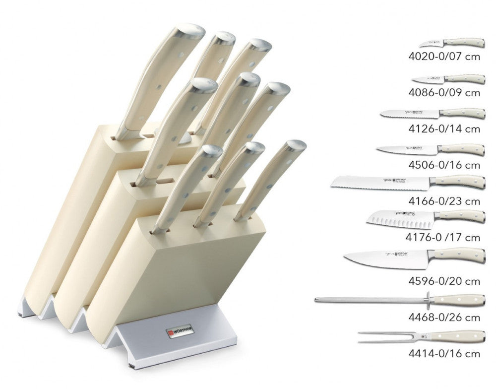 Classic Ikon Creme Stepped Knife Box 9 Pieces