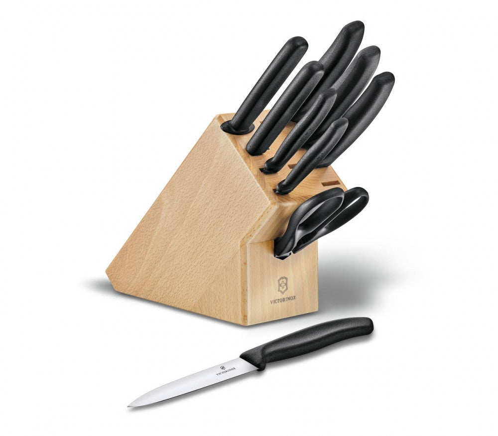 Swiss Classic Knife Block 9 Pieces Beech Wood