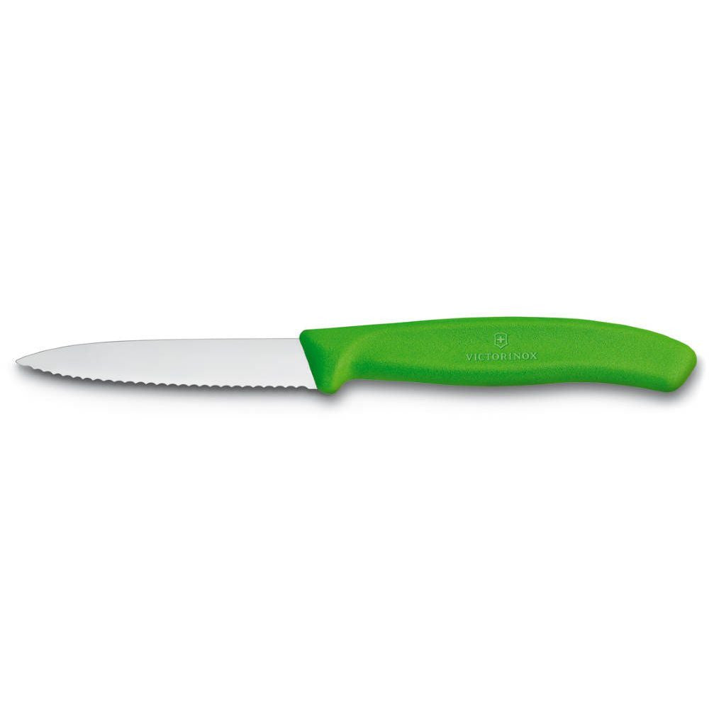 Swiss Classic Vegetable Knife Serrated Pointed Green 8 cm
