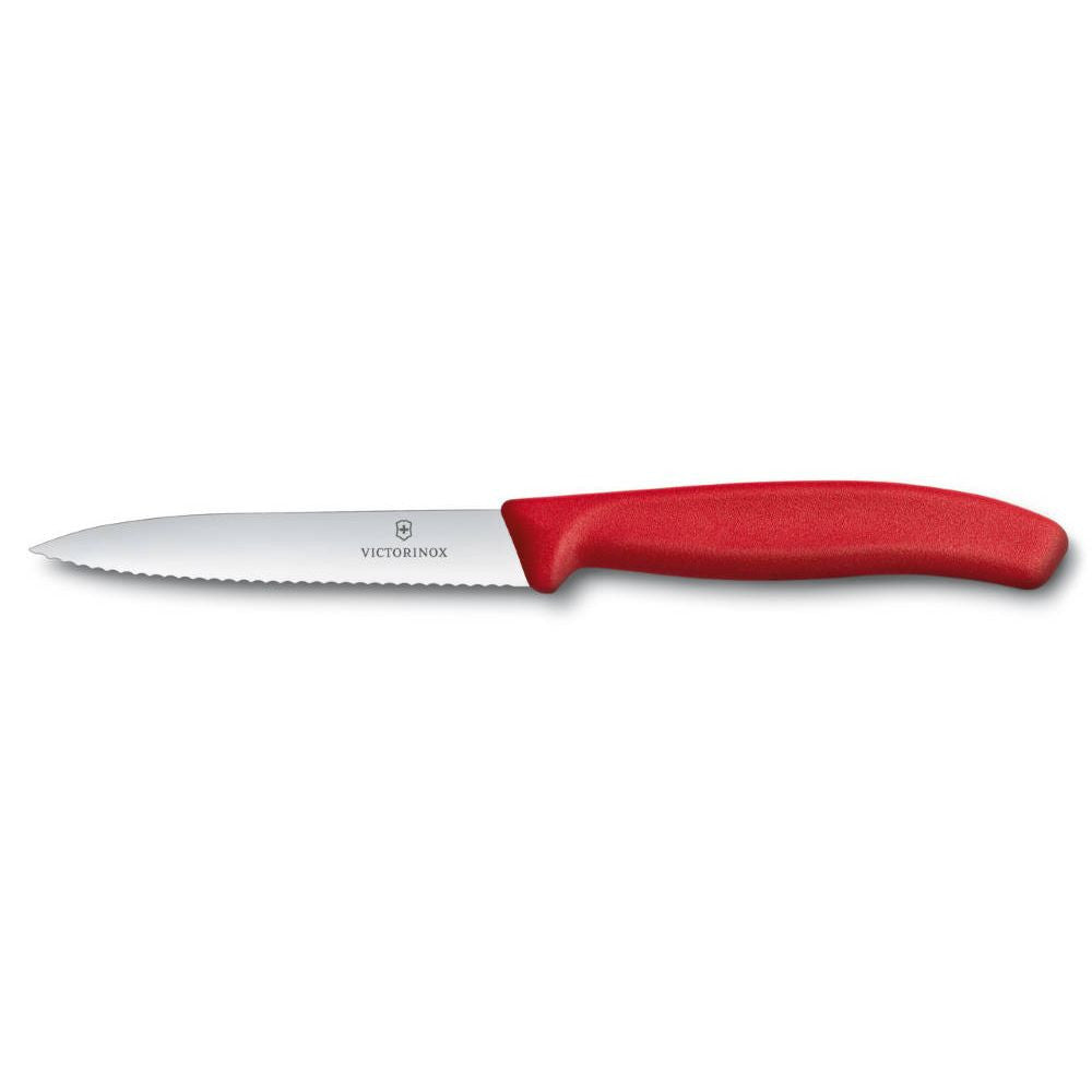 Swiss Classic Chopping Knife Serrated Sharp 10 cm Red
