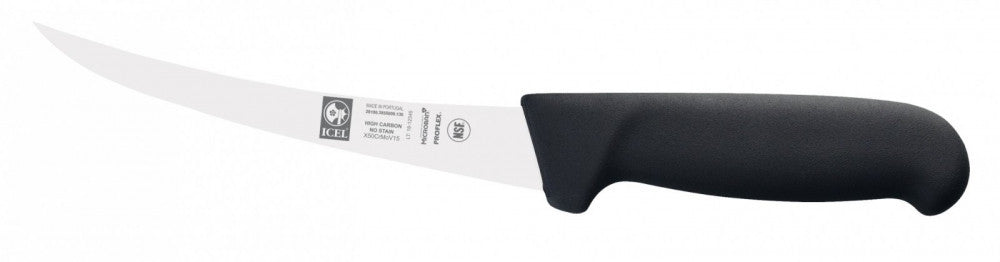 Safe Boning Knife Curved Rigid 13 cm Black